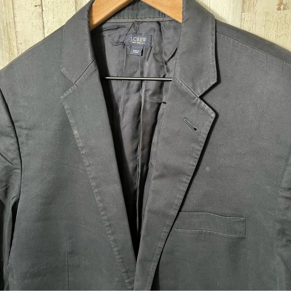 J.Crew Ludlow Larusmiani Mens 40R Navy Blue Two Button Blazer Jacket‎ Cotton